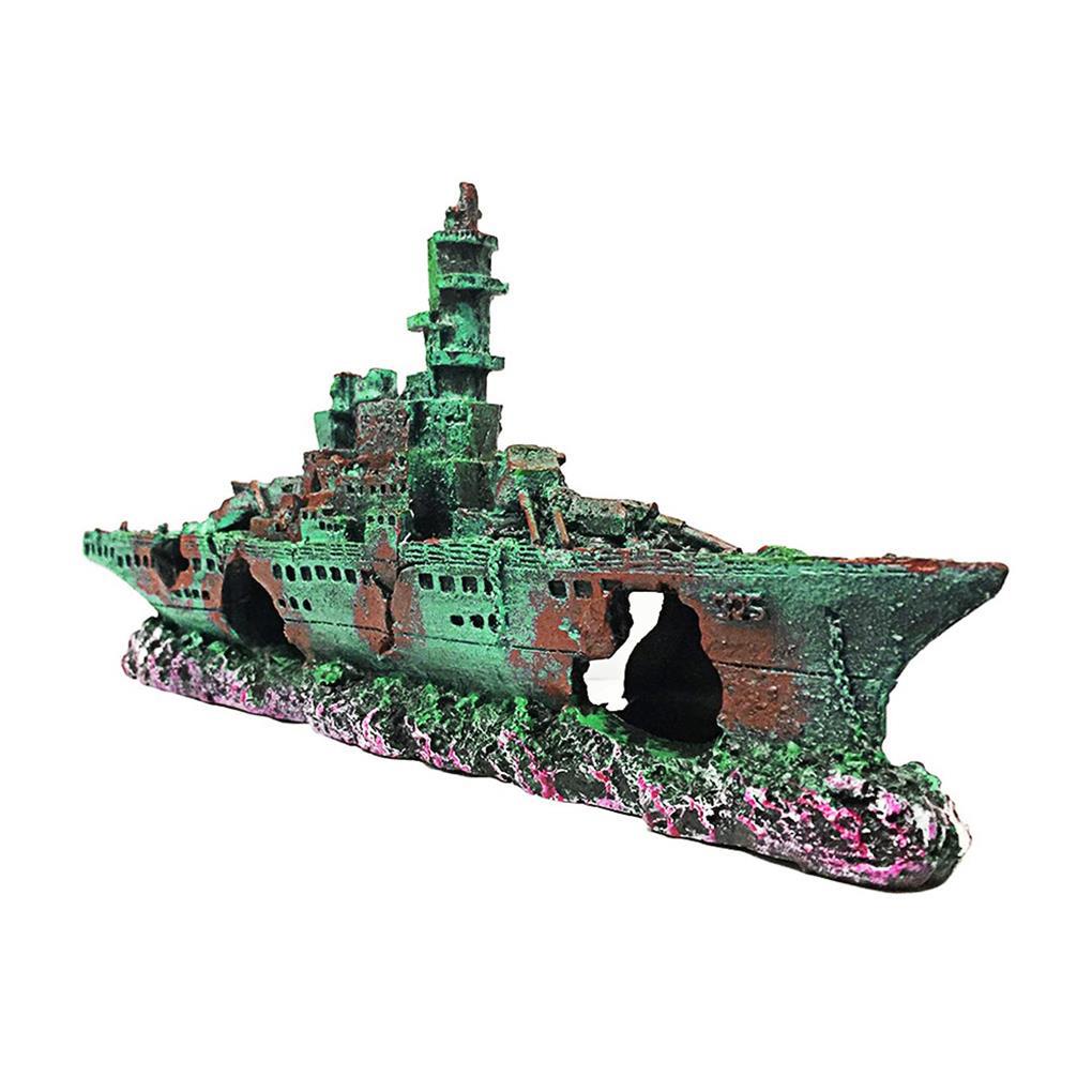 Đồ trang trí Tàu Chiến Mini Bằng Nhựa Resin Thủ Công Cho Bé