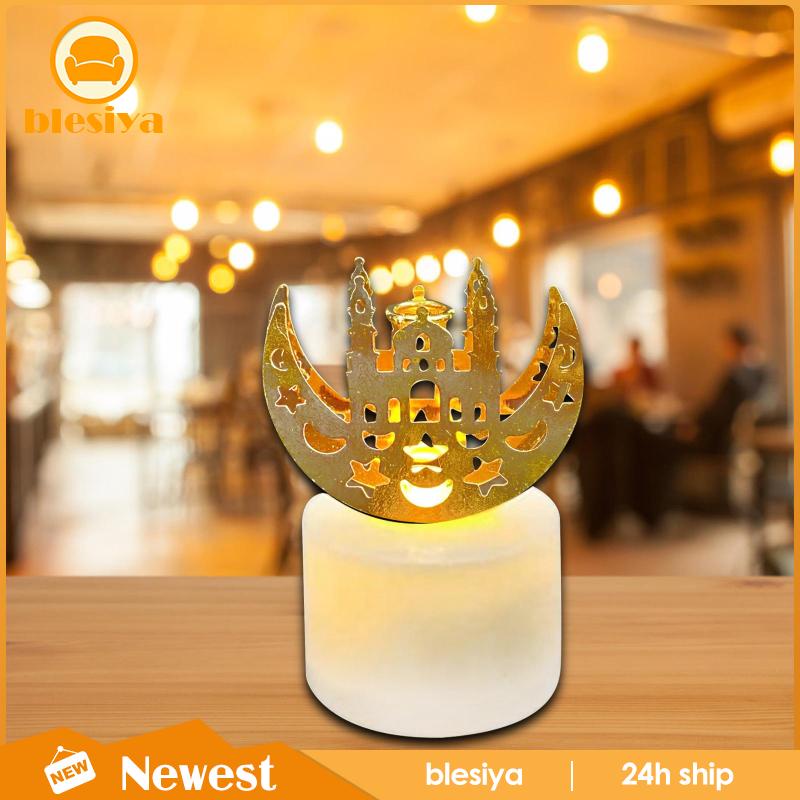 [Blesiya] Đèn LED Hình Nến Eid Mubarak Trang Trí Bàn Làm Việc