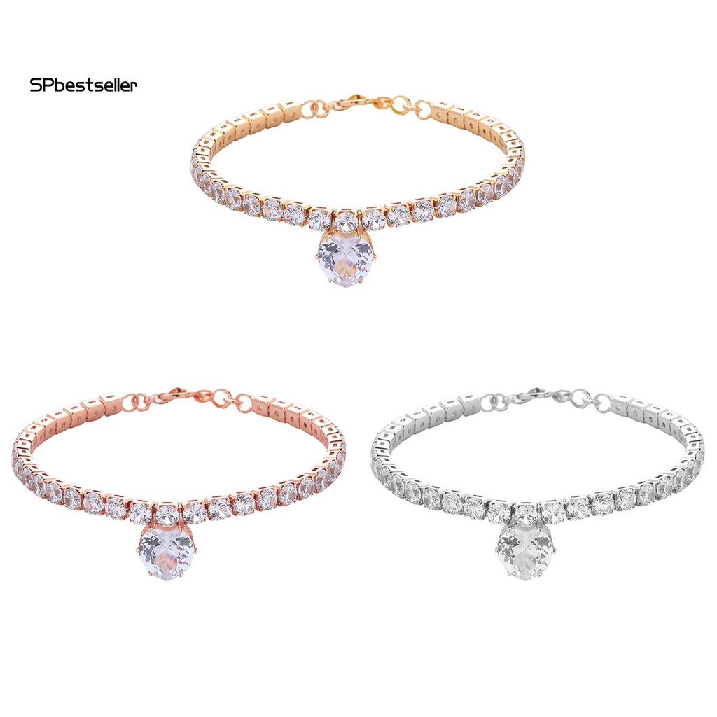 Vòng Cổ Mặt Trái Tim Đính Pha Lê Nhân Tạo Lấp Lánh Cho Thú Cưng