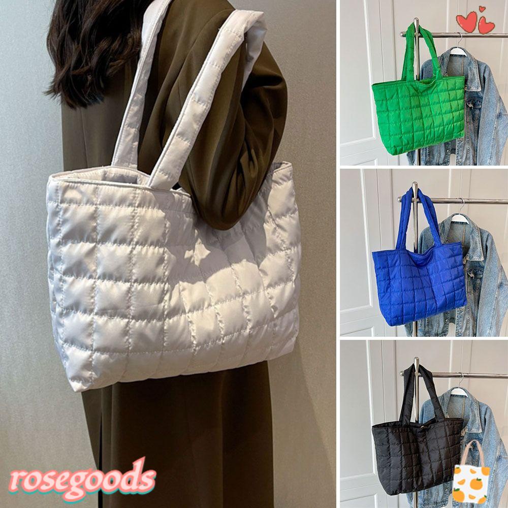 Túi Tote Đeo Vai Chất Cotton Hoạ Tiết Hoa Hồng Thời Trang Mùa Đông Cho Phái Nữ