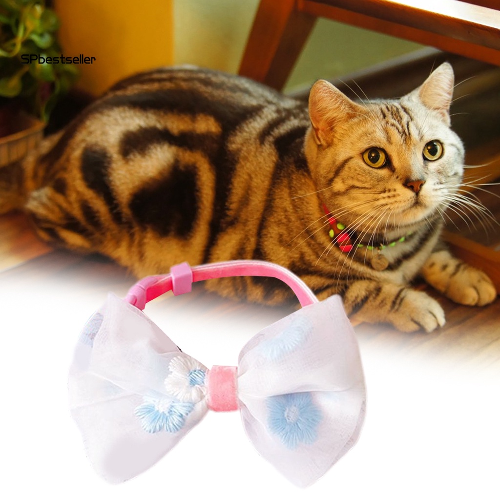 Vòng Cổ Họa Tiết Thêu Hoa Thân Thiện Với Da Chống Rơi Có Thể Điều Chỉnh Cho Thú Cưng