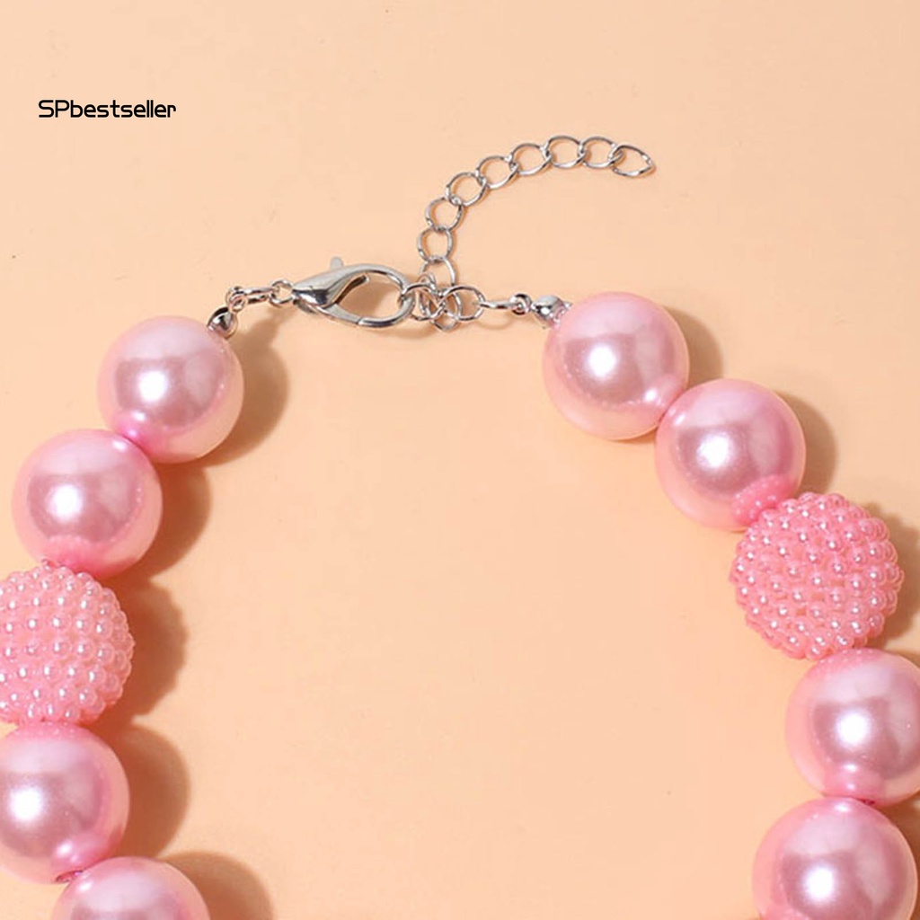 Vòng Cổ Ngọc Trai Giả Mặt Trái Tim Bằng Resin Thời Trang Cho Cún Cưng