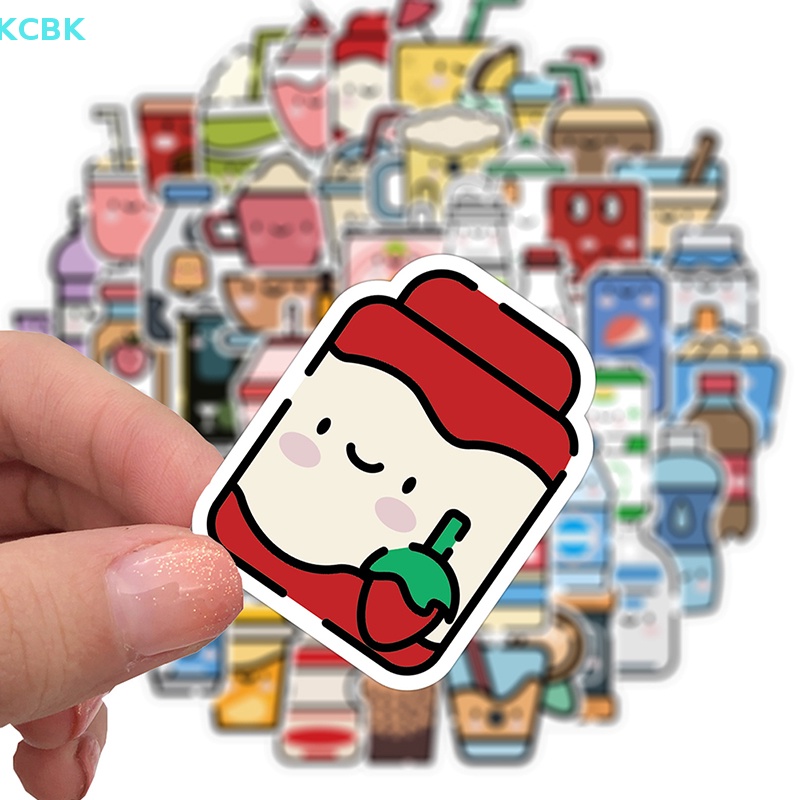 50 Miếng Dán Hoạt Hình Trang Trí Đồ Uống Bằng Nhựa PVC