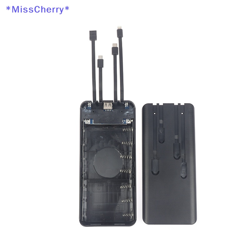 Set 7 Hộp Tự Làm Có 4 Dây Điện Tử 18650 5V 2.1A Có Đèn Pin LED Cho IP Xiaomi Huawei Mới