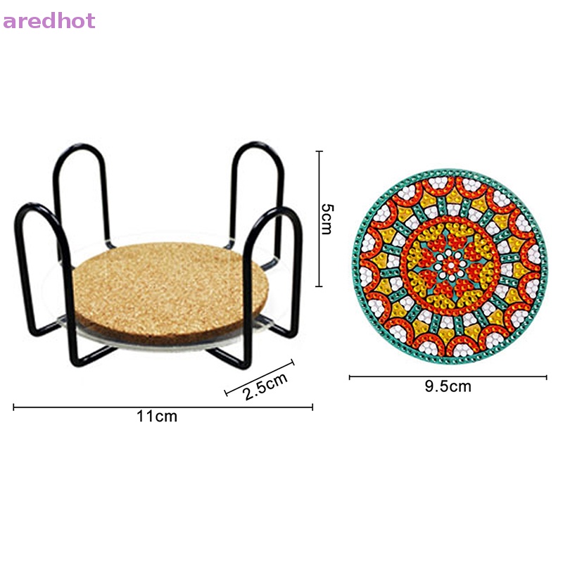 Bộ 6 Đế Lót Ly Họa Tiết Kim Cương Nghệ Thuật DIY Mới