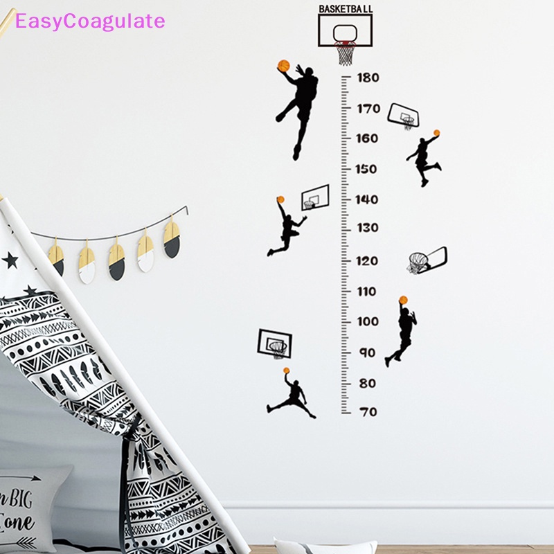 Eas Miếng Dán Tường Đo Chiều Cao Hình Cậu Bé Chơi Bóng Rổ Trang Trí Phòng Ngủ Cho Bé