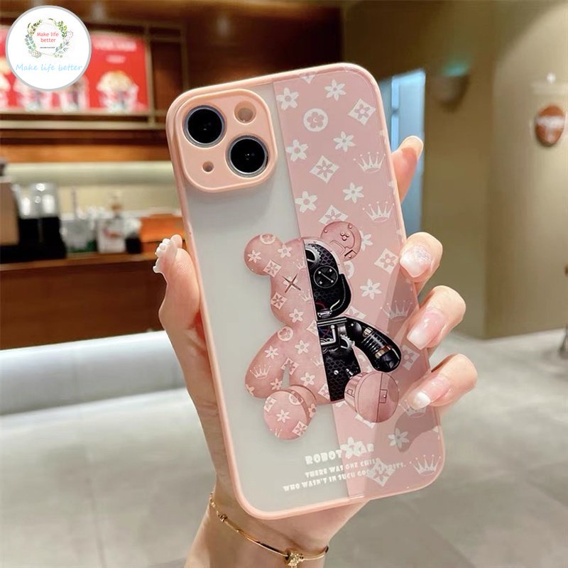 Ốp Điện Thoại Acrylic Hình Gấu Máy Ảnh Cho Iphone 11 12 13 14 Pro MAX 14 PLUS X XS MAX XR