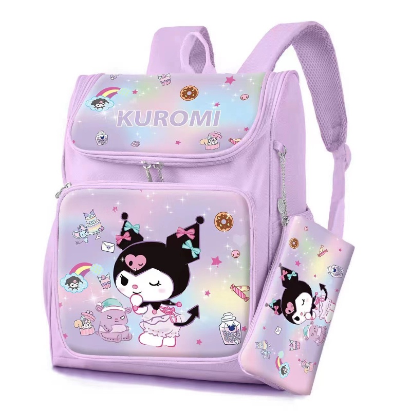 Ba Lô Đi Học Sức Chứa Lớn In Họa Tiết My Melody Kuromi Hellokitty Cinnamoroll Dễ Thương Cho Bé Gái