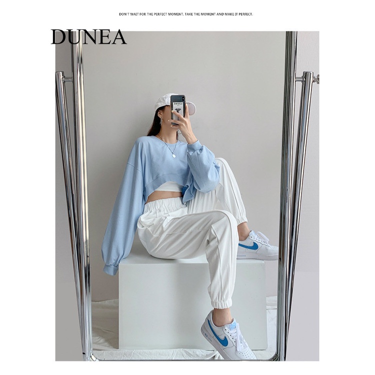 DUNEA Áo Nữ Tay Dài Cổ Tròn Màu Sắc Thanh Lịch