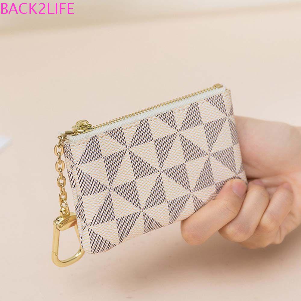 Ví Đựng Tiền Xu / Thẻ / ID Mini 2Liềm Xếp Gọn Có Khóa Kéo Trang Trí Thời Trang