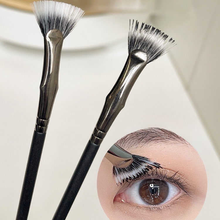 Gecomo Bàn chải có vỏ sò gấp lại Lông mềm Bàn chải lông mày phẳng Bàn chải mắt Dụng cụ trang điểm