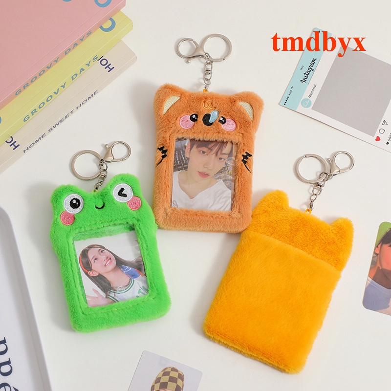 Tmdbyx Túi Đựng Thẻ ID / Thẻ ID Hình Gấu / Thỏ Nhồi Bông Dễ Thương Phong Cách Hàn Quốc Kèm Móc Khóa
