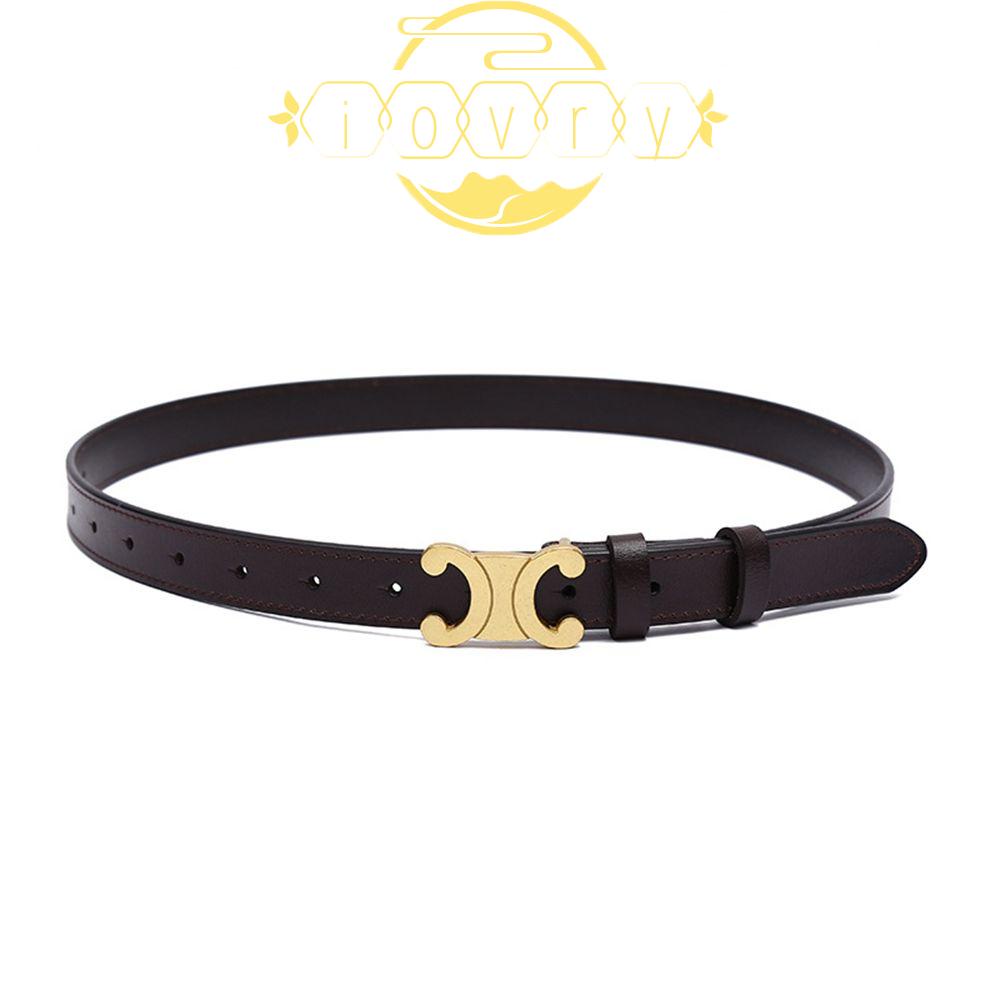 Thắt Lưng Da PU Màu Ngà Khóa Tròn Đôi Bằng Hợp Kim Độc Đáo Thời Trang Cho Nữ