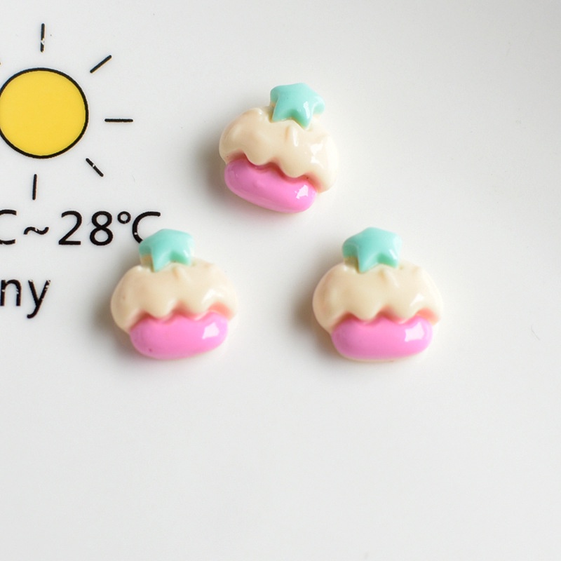 Set 10 Phụ Kiện Trang Trí Điện Thoại Hình Bánh Kem Bằng Nhựa Resin Dễ Thương DIY