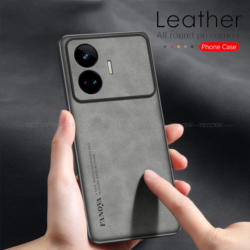 Ốp Điện Thoại Da PU Phối Vải Thời Trang Cho Realme C55 10 Pro + V30 V30t X2 XT GT Neo 5 SE