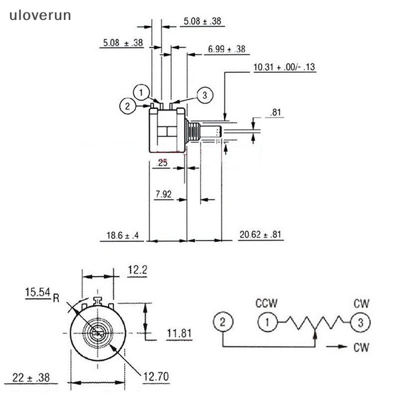 Chiết Áp Đa Năng uloverun 3590s-2-101 1K 2K 5K 10k 20K 50K 100K 100R 200R 500R