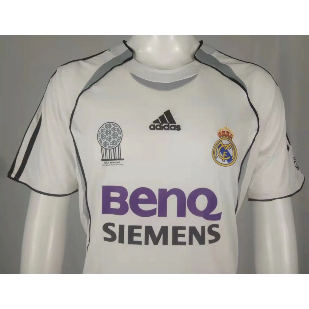 Áo Thun Thể Thao Tay Ngắn In Logo Real Madrid Phong Cách retro 2006 Size S-XXL