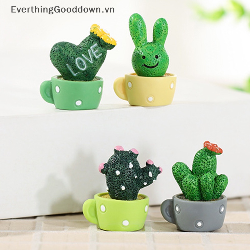 Everthinggooddown Mô Hình Cây Xương Rồng Nhân Tạo Mini Trang Trí Tiểu Cảnh