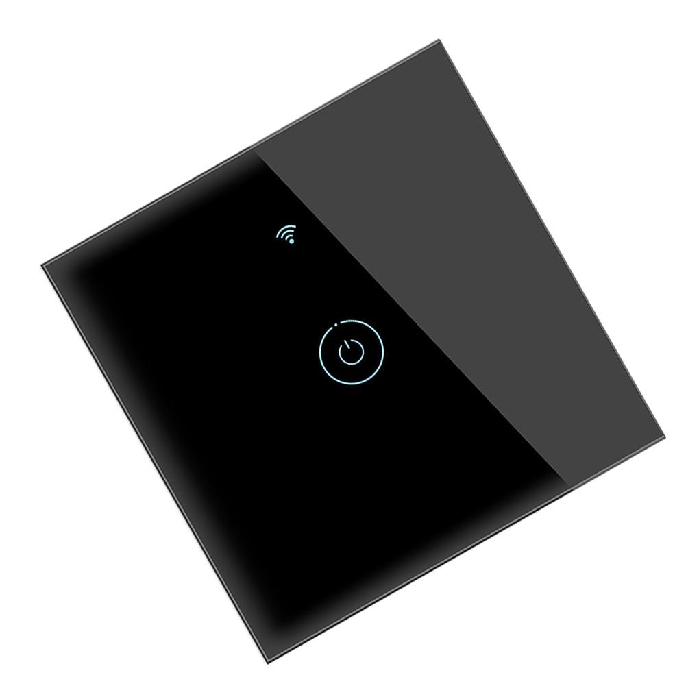Công Tắc Đèn Không Dây Điều Khiển Bằng Giọng Nói Màu Đen EU 2 Gang