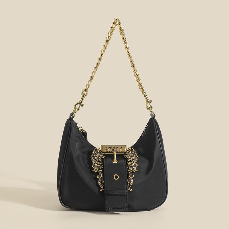 Túi Xách Kẹp Nách Chất Liệu Nilon Cỡ Lớn Phối Khóa Kim Loại Thời Trang Cho Nữ