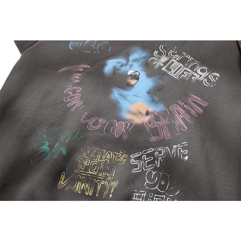 Áo Hoodie Tay Dài In Hình Mặt Cười Và Chữ Unyielding Thời Trang Cho Nam Và Nữ