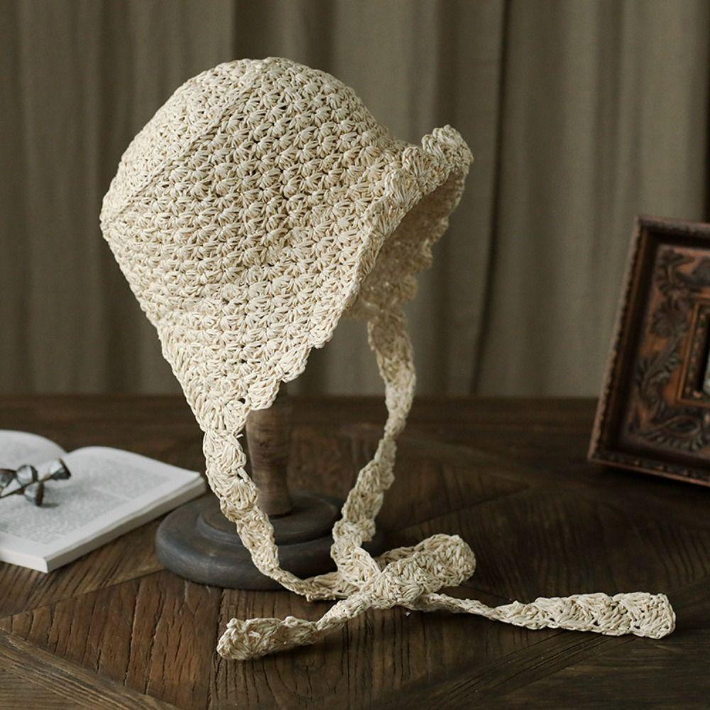 Nón Tai Bèo Đan Cói Thoáng Khí Phong Cách Lolita Hàn Quốc