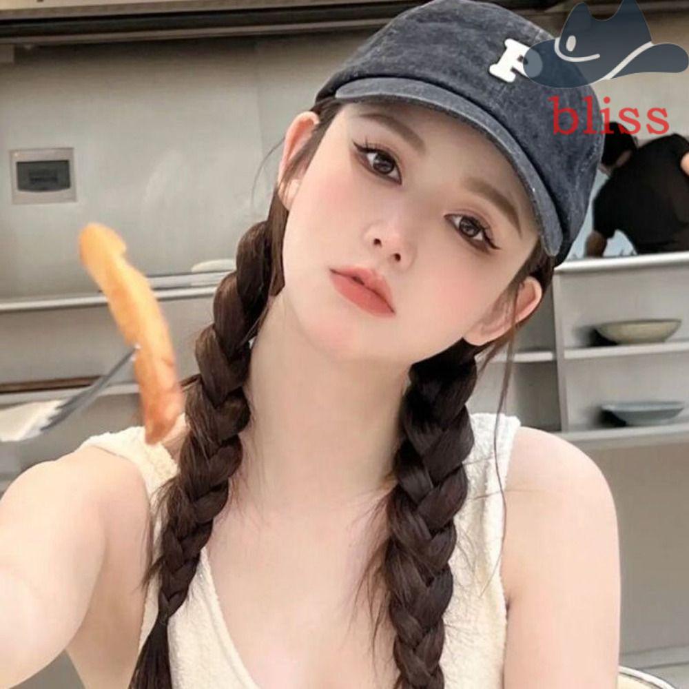 Tóc Giả Thắt Bím Bằng Sợi Tổng Hợp Chất Lượng Cao Màu Nâu Dùng Để Đội Mũ Lưỡi Trai