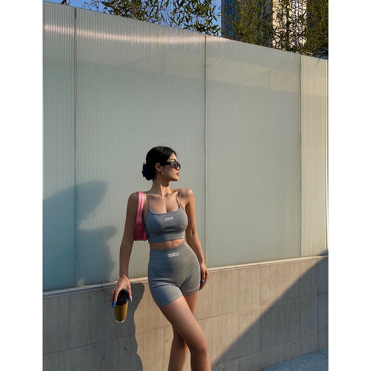 Bộ thể thao tập yoga gym SWEET LOVE chất gân tăm co dãn free size