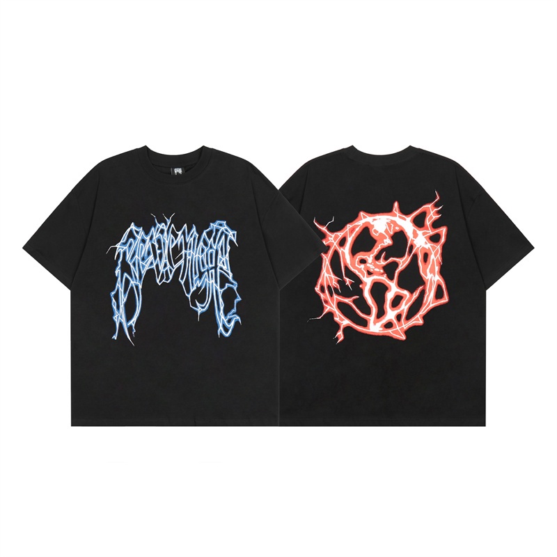 Áo Thun Tay Ngắn Cổ Tròn In Tia Chớp Thời Trang Xu Hướng Mới Nhất Rev-enge-tning88- Thời Trang Đường Phố Cao Cấp Cho Nam Và Nữ Jrtsjth