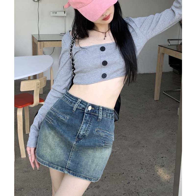 Chân Váy Denim Thời Trang Dành Cho Nữ