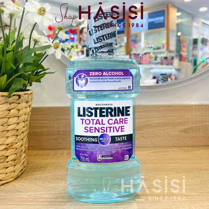 Nước Súc Miệng LISTERINE - Total Care Sensitive Zero Alcohol Mouthwash 750ml (Viền Tím)