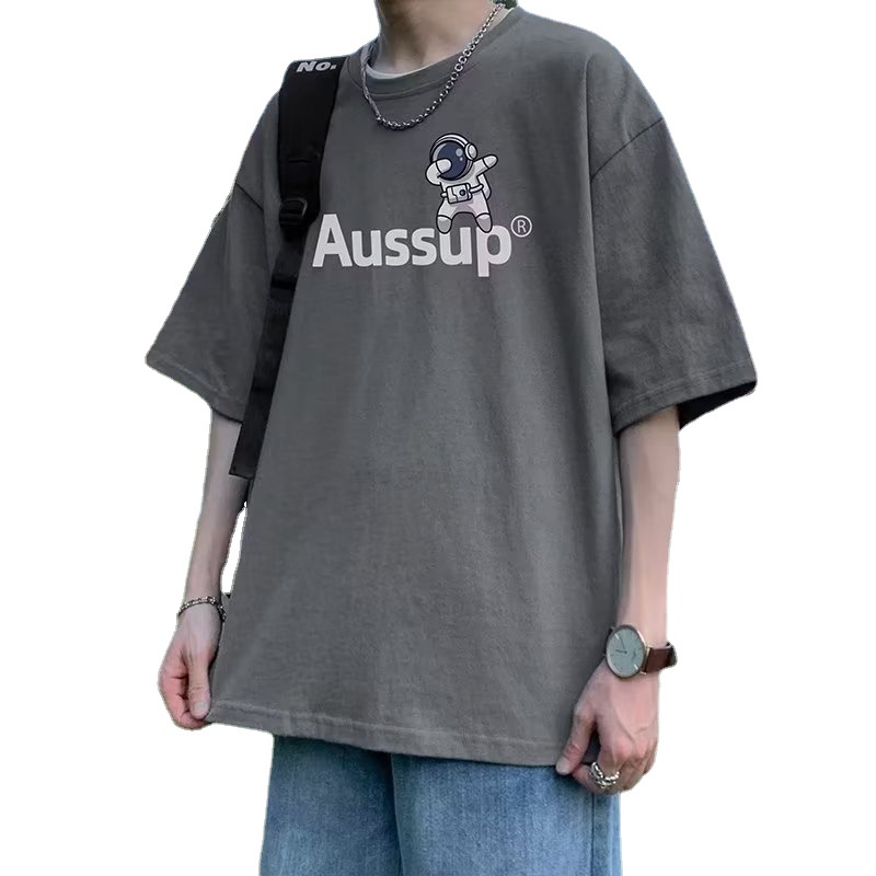 Áo Thun Nam Cổ Tròn In Chữ Phong Cách hip hop Đường Phố Hàn Quốc Cỡ M-5XL