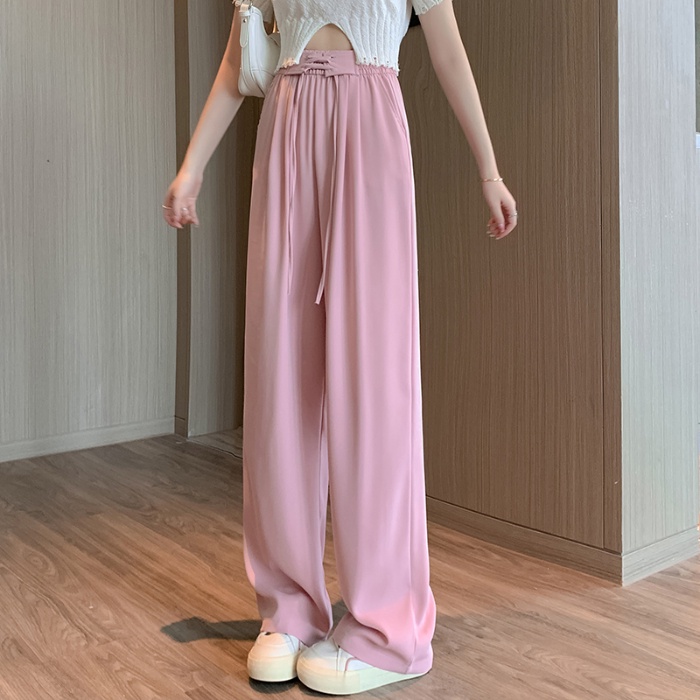 Quần Dài Chống Nắng Lưng Cao Màu Trơn Phối Dây Rút Thời Trang Mùa Hè Cho Nữ