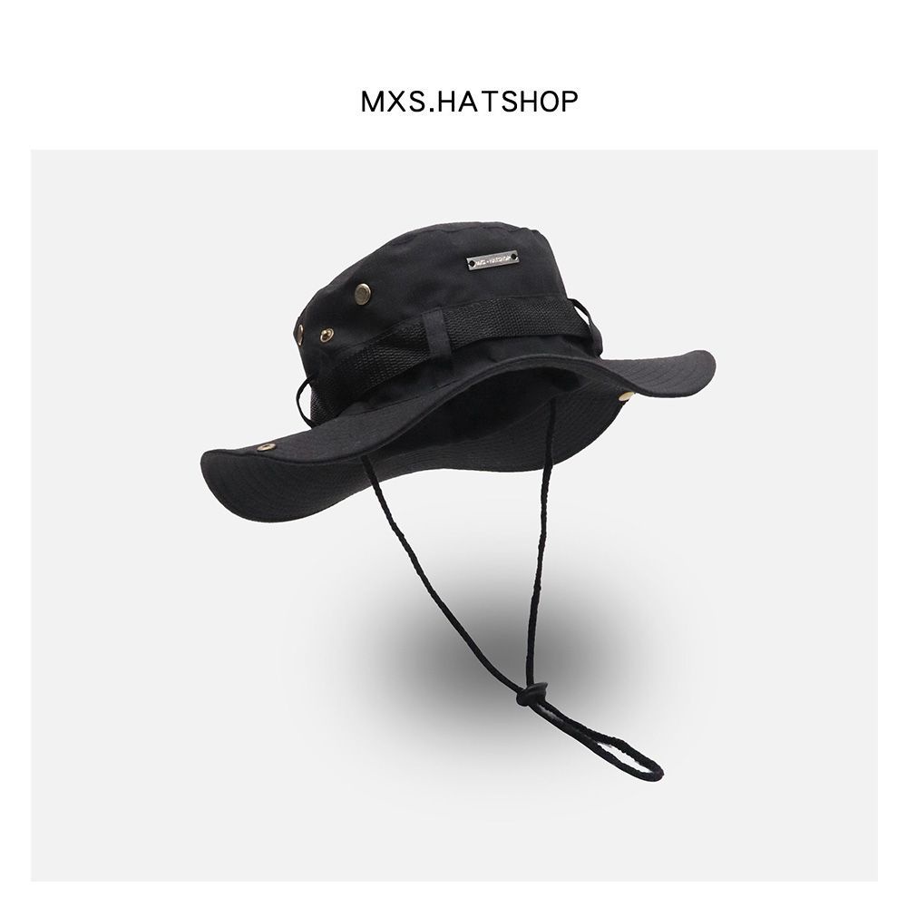 Mũ Cao Bồi Chống Nắng Thoáng Khí Có Dây Rút Kích Thước Lớn 60,62cm Phong Cách Nhật Bản Cho Nam Và Nữ