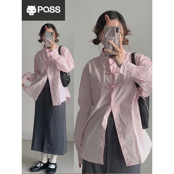 [F &amp; X] Áo Sơ Mi Chống Nắng Dáng Rộng Tay Dài Cài Nút Độc Đáo Phong Cách Retro Mùa Xuân Mới Cho Nữ