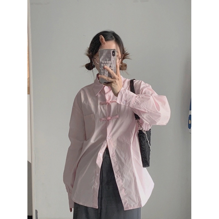 [F &amp; X] Áo Sơ Mi Chống Nắng Dáng Rộng Tay Dài Cài Nút Độc Đáo Phong Cách Retro Mùa Xuân Mới Cho Nữ