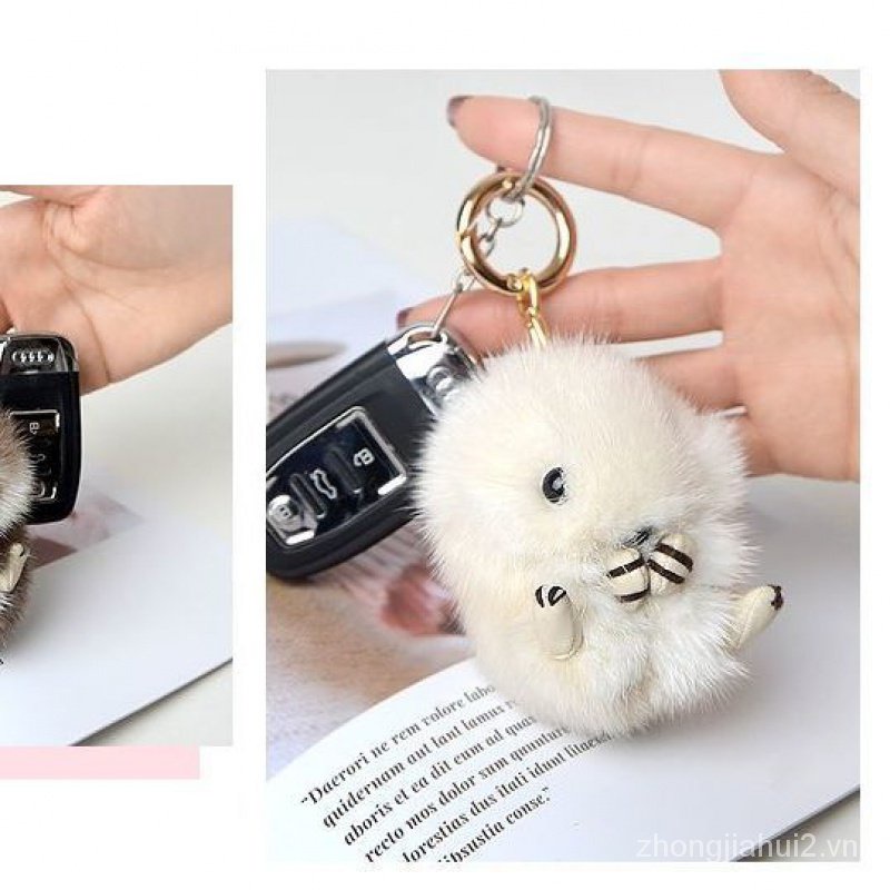 Móc Khóa Hình Chuột Hamster Mini Phối Lông Chồn Siêu Dễ Thương Thời Trang 2023
