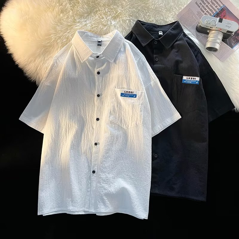 Áo Polo Vải Lanh Ngắn Tay Thời Trang Hàn Quốc Cho Nam