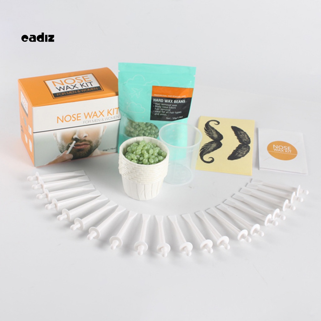 Bộ Sáp Tẩy Lông Mũi Cứng 50g 20 Đầu 8 Ria Mép 10 Cốc Đo Không Đau Tức Thì Cho Nam Và Nữ 50g