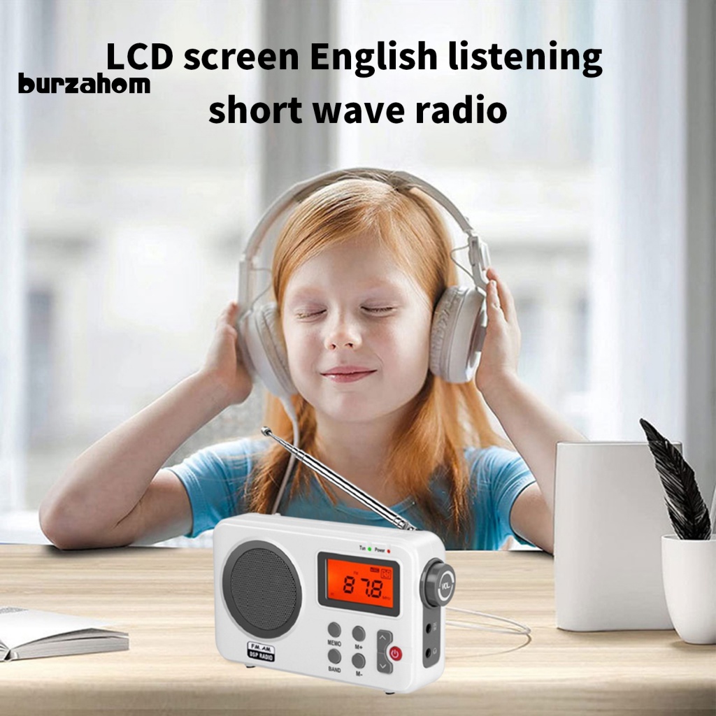 Radio Kỹ Thuật Số Có Ăng Ten AM FM Radio Màn Hình Lớn Tiện Dụng