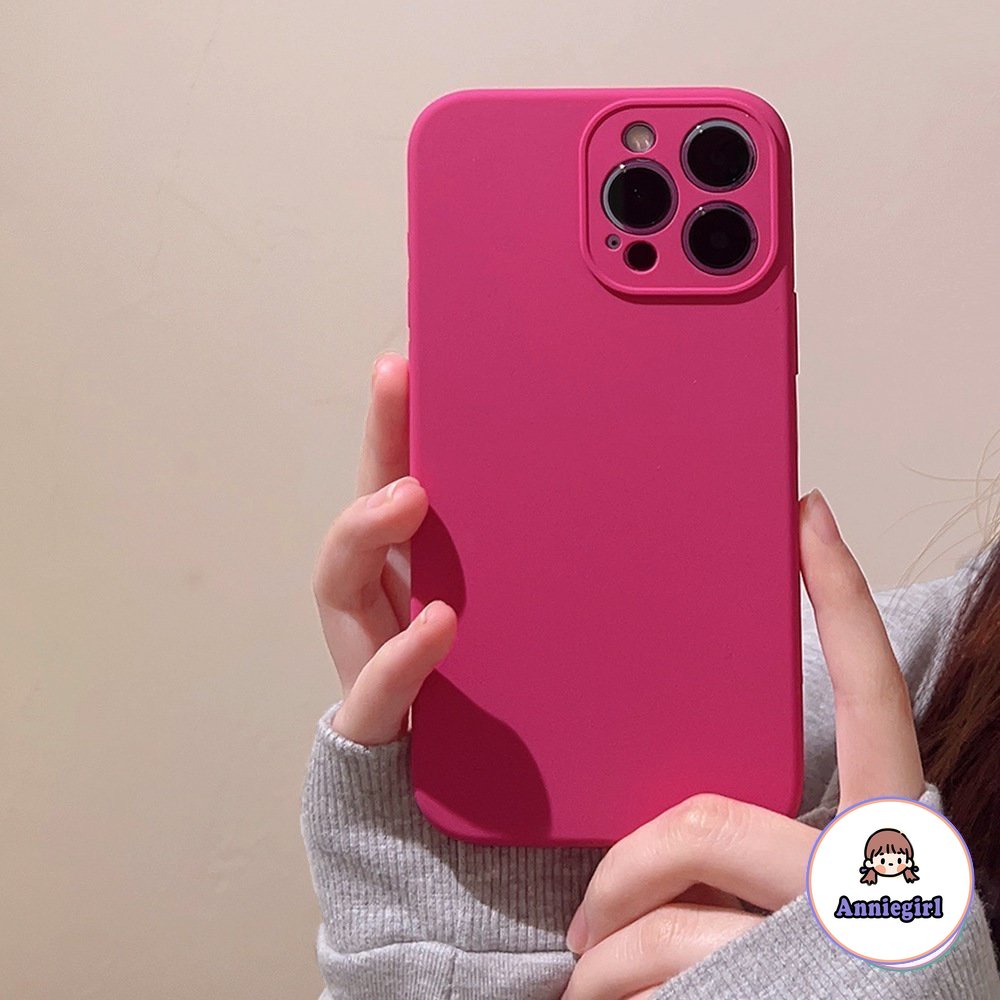 Ốp Điện Thoại Silicon TPU Mềm Nhám Chống Sốc Màu Đỏ Hồng Cho IPhone 14 13 12 11 Pro Max 14 Pro Max