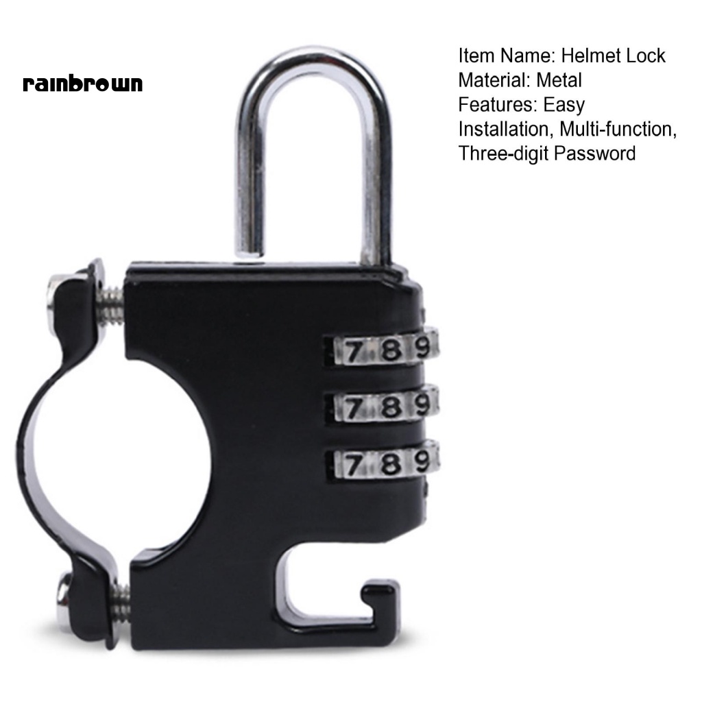 1 Bộ Khóa Cố Định Mũ Bảo Hiểm Xe Đạp Điện Đa Năng Độ Cứng Cao Chống Nước Chống Trộm