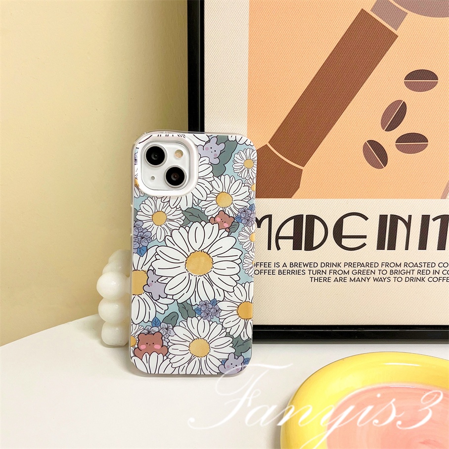 Ốp Điện Thoại Mềm Họa Tiết Hoa Tulip Gấu Thỏ 3 Trong 1 Cho iPhone 14 13 12 11 Pro Max XS Max XR X XS 8 7 6 6s Plus SE 2020