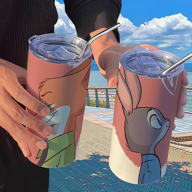 Bình Nước Giữ Nhiệt 420ML Bằng Inox Có Ống Hút Tiện Dụng