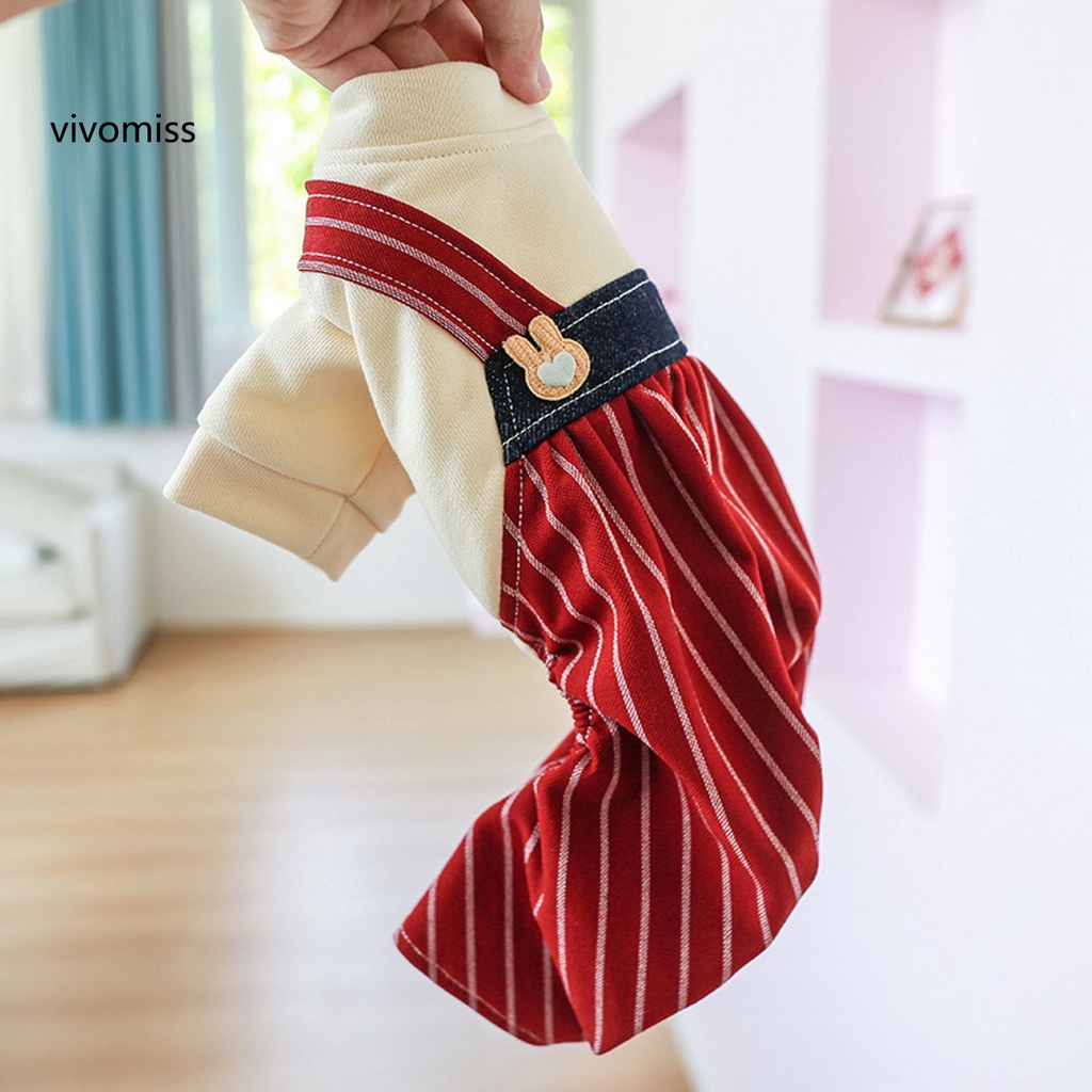 Áo liền quần Họa Tiết Kẻ Sọc Mềm Mại Thoải Mái Cho Thú Cưng