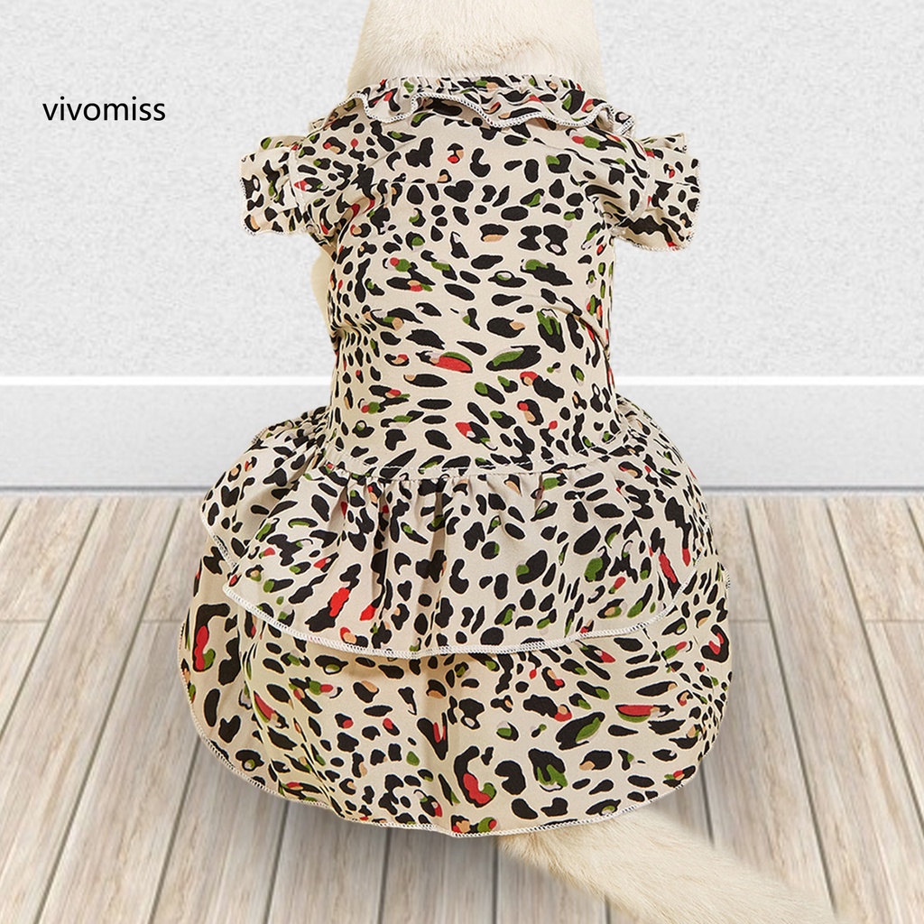 Đầm Viền Bèo Họa Tiết Chấm Bi Thoáng Khí Thời Trang Mùa Hè Cho Thú Cưng