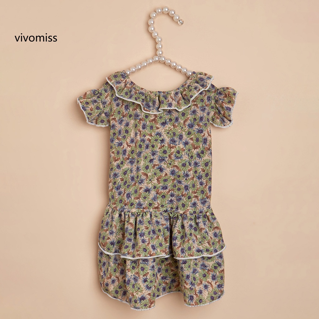 Đầm Hoa Nhún Bèo Thoáng Khí Thời Trang Chụp Ảnh Cho Thú Cưng