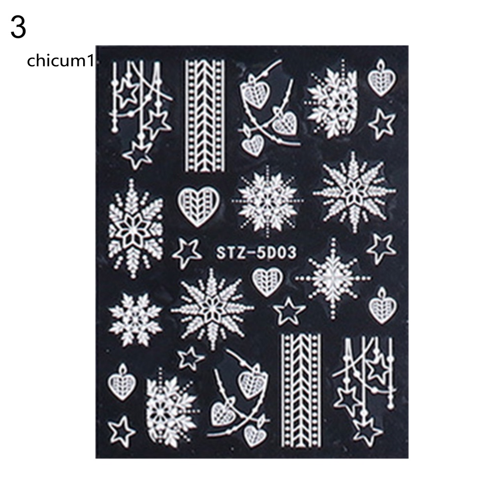 Nhãn Dán Trang Trí Móng Tay Họa Tiết Cây Thông Giáng Sinh Độc Đáo