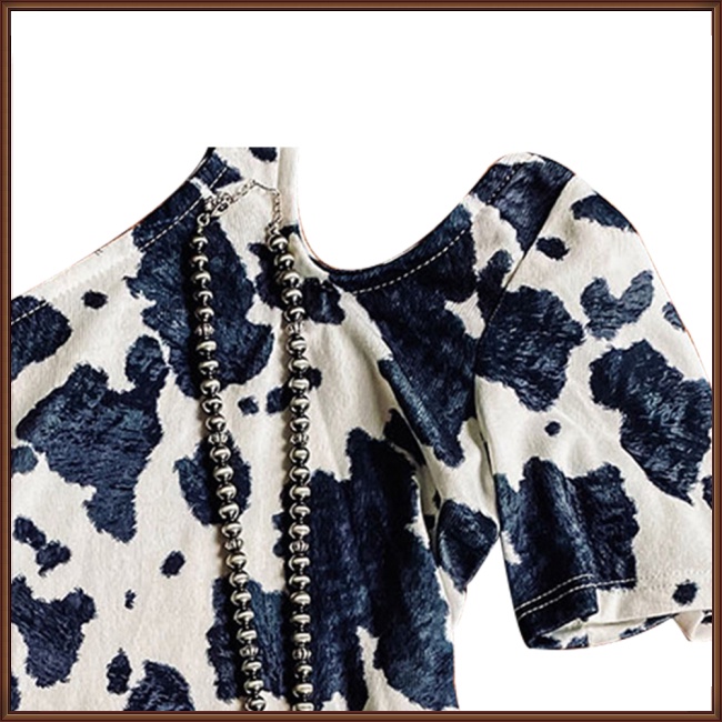 Áo Thun 95% Polyester 5% Tay Ngắn Hở Vai Phong Cách Âu Mỹ Dành Cho Nữ