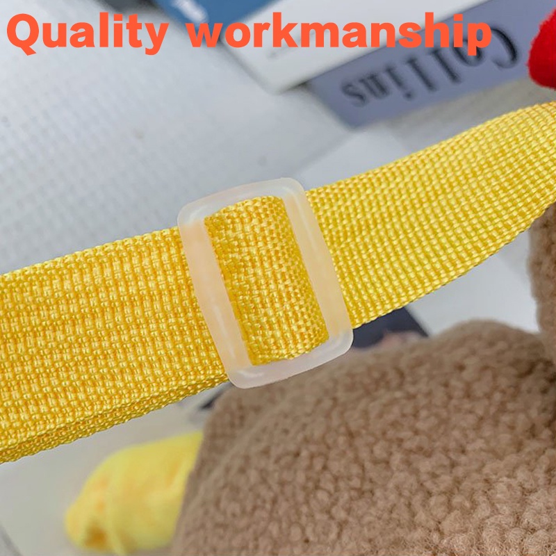 Túi Đeo Chéo Vai Bằng Vải Lông Cừu Mềm Hình Chú Gà Con Dễ Thương Có Khóa Kéo Cho Nữ